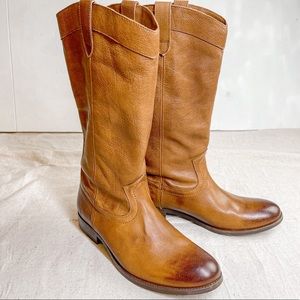 NIB Frye Melissa Pull On Western Style Cognac Mid Calf Boot 10 M